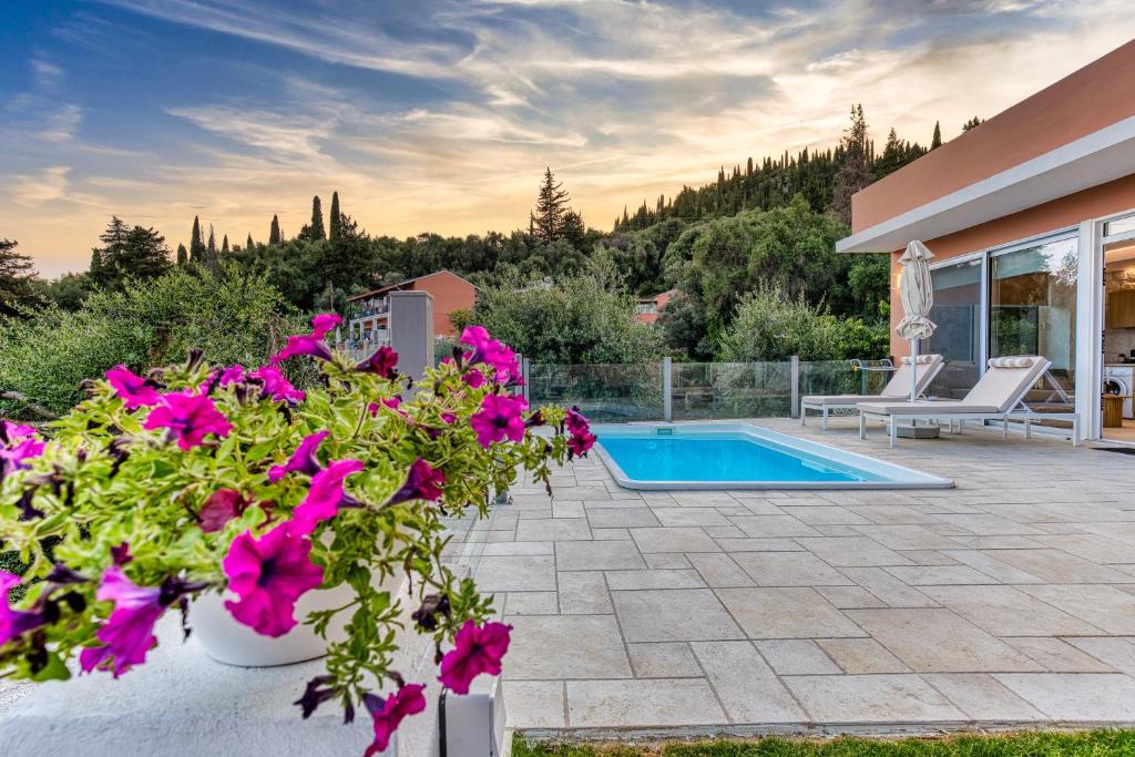 Piscina privada de la villa en Stavroula Studios